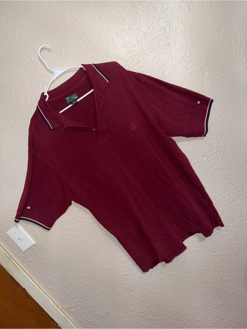 Vintage ivy crew Men's Burgundy Polo Shirt